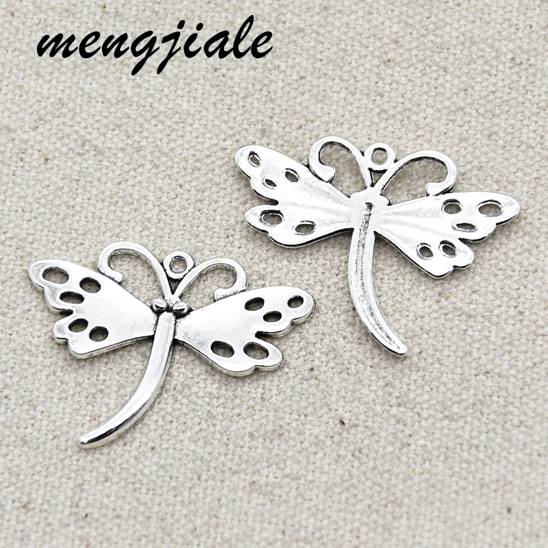 8 шт. Оптовая продажа Детское нижнее белье античное серебро Стрекоза Подвески из