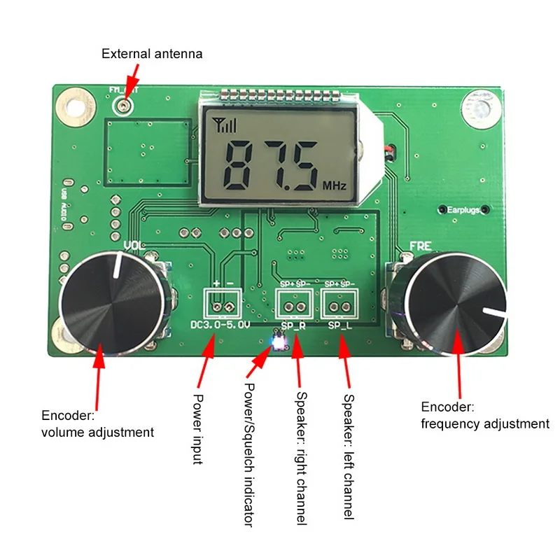 Цифровой радиоприемник беспроводной модуль с ЖК дисплеем 76 0 МГц 108