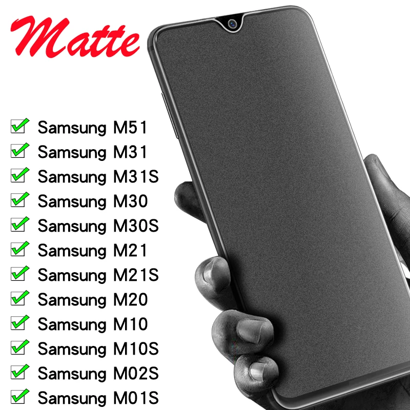 

2Pcs/lot Matte Tempered Glass For Samsung Galaxy M51 M31 M30 M21 M20 M12 Screen Protector For Samsung m31s m30s m21s m02s Glass