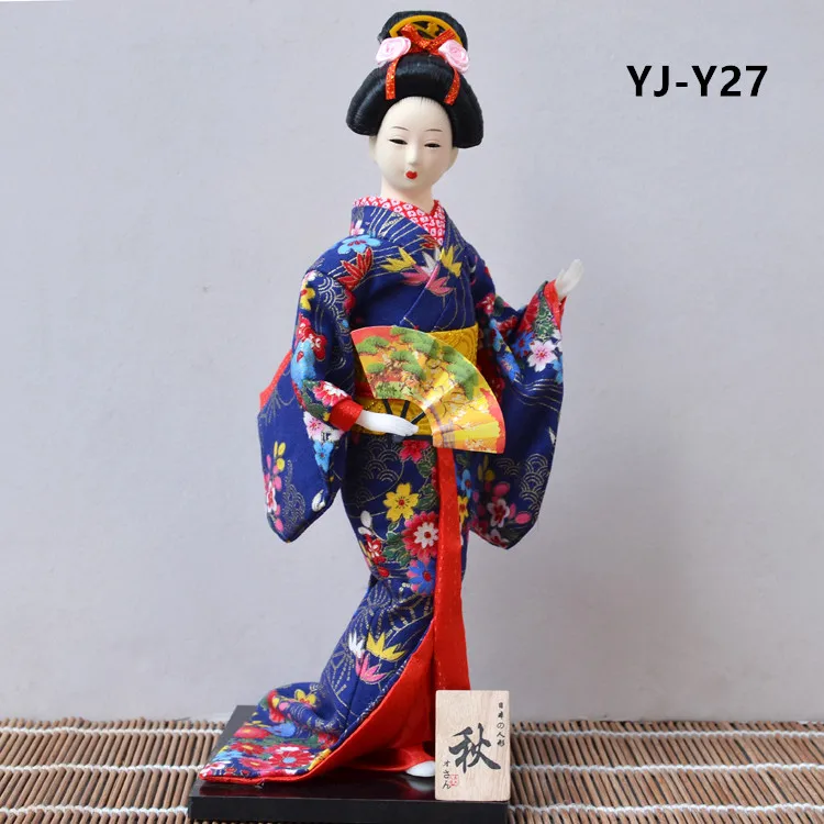 

MYBLUE 30cm Kawaii Hand Make Japanese Geisha Kimono Doll Sculpture Japanese House Figurine Home Room Decoration Accessories