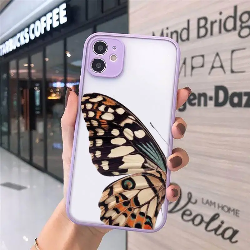 

Cute Butterfly Phone Case Matte For iPhone 12 Mini 11 Pro XR XS Max 7 8 Plus X Hard PC Back Cover