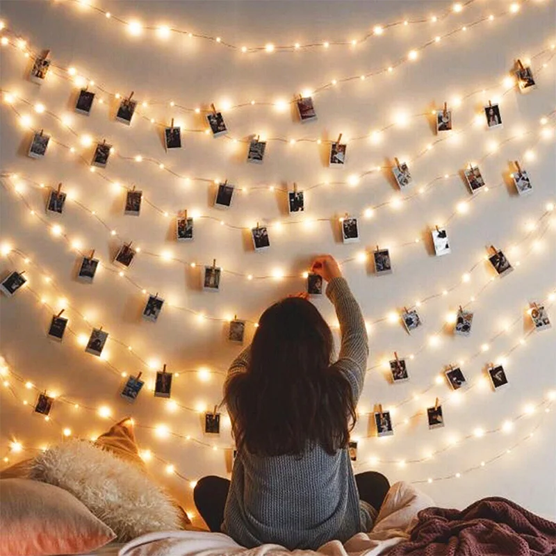 Гирлянда карта зажим для фото струнный светильник s 2 м 10 светодиодный S Сказочный