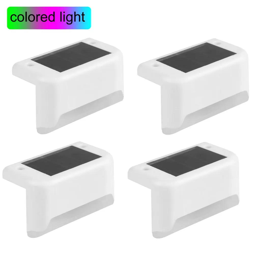 

4PCS LED Solar Stair Lamp Outdoor Fence Light Garden Lights Pathway Yard Patio Steps Lamps Solar Night Light IP65 Waterproof
