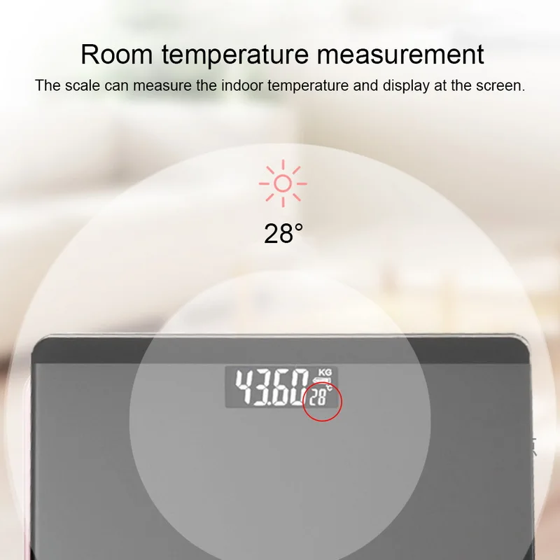 

Household LCD Display weight scale health scale 26cm electronic scale with temperature measuring four two scale