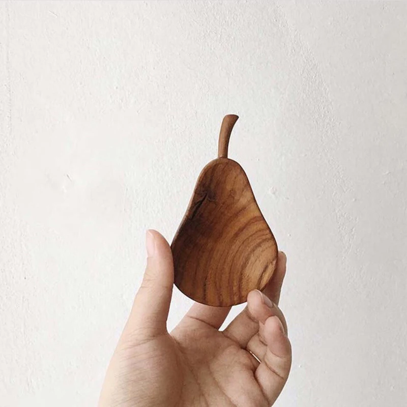 Деревянная тарелка под соус из Тикового яблока груши цветочные тарелки