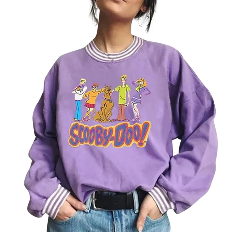 

Daily Women Hoodies Round Neck Young Girls Female Printed Loose Cute Women Pullover Sweatershirts Oversize Streetwear