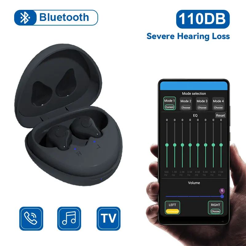 

Bluetooth Hearing Aids Digital CIC hearing aid Severe Hearing Loss Rechargeable Sound Amplifiers 16 Channels Powerful Ears Aids