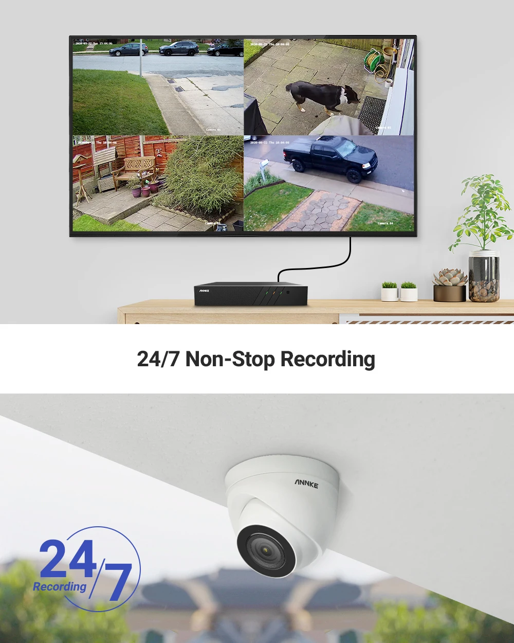 Система видеонаблюдения ANNKE 5 Мп H.265 + Super HD PoE 4 водонепроницаемых внешних