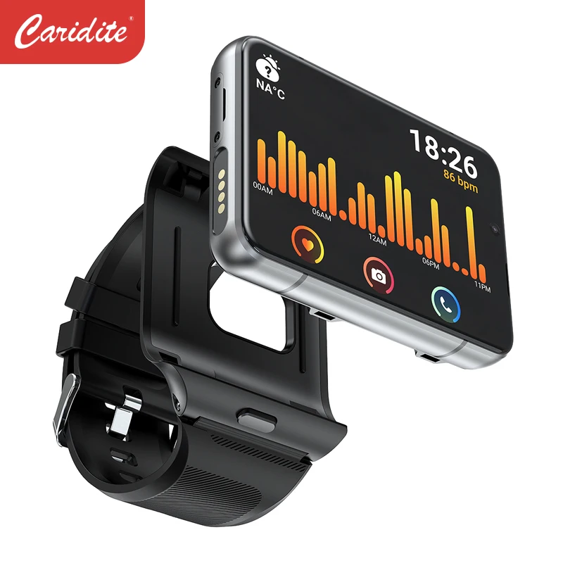 Смарт часы Caridite SH 15 с экраном 2 88 дюйма 9 0 мА Android 4G Беспроводная зарядка 4 + 64 ГБ две