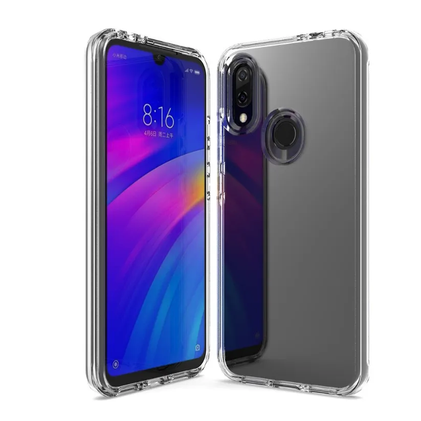 Силиконовый чехол для телефона Xiaomi Redmi Note 7 Pro прозрачный жесткий бампер