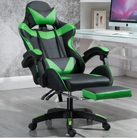 with feetrest VESCOVO Silla массажный стул геймера компьютерное игровое регулируемое кресло Кожаное офисное кресло - Цвет: with feetrest