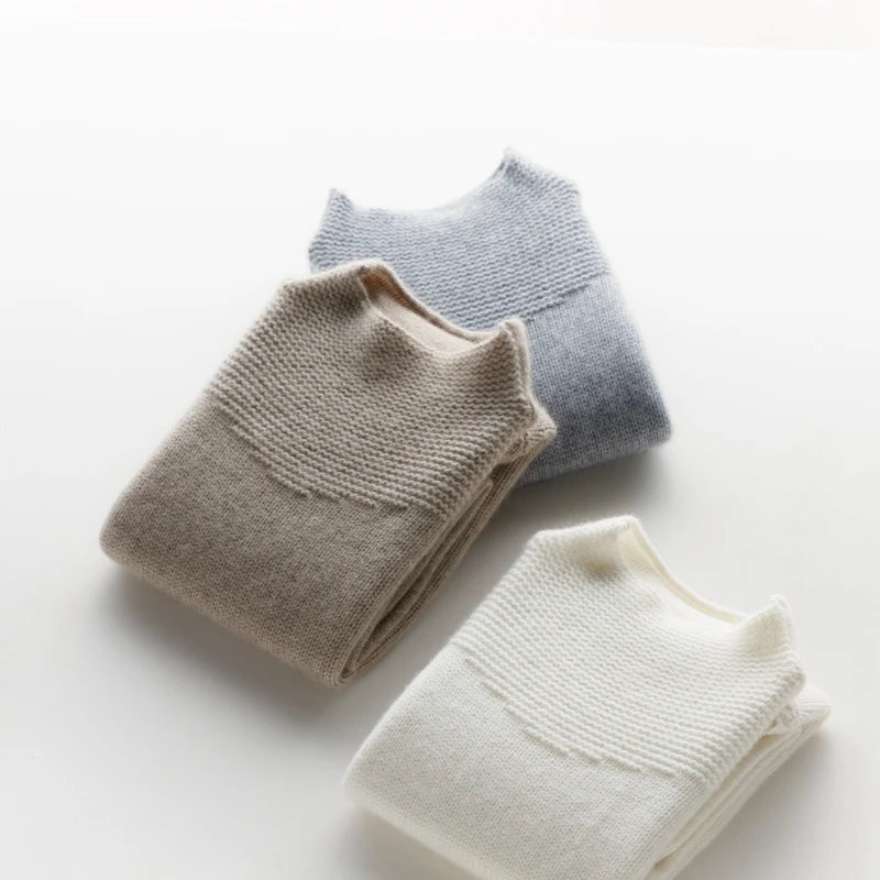 

Autumn Winter Women 100% Cashmere Thick Solid Pullover Turtleneck Soft Fashion Sweater Female Warm Soft Loose Jumper
