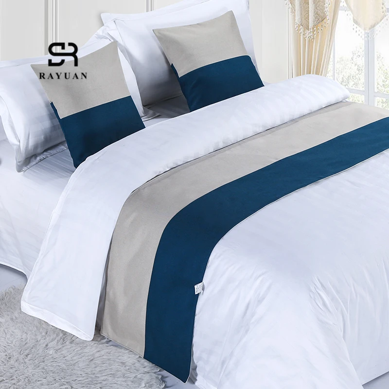 

RAYUAN Splicing Color Blanket Cotton Bedspread Bed Runner Throw Home Hotel Bedroom Bedding Decor Bed Tail Towel Protector