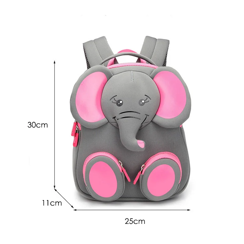 Gray Elephant Модные розовые бабочки школьные рюкзаки для девочек детский сад детские рюкзаки для животных милый школьный ранец с изображением мультяшных геров Mochila Infantil - Цвет: Gray Elephant