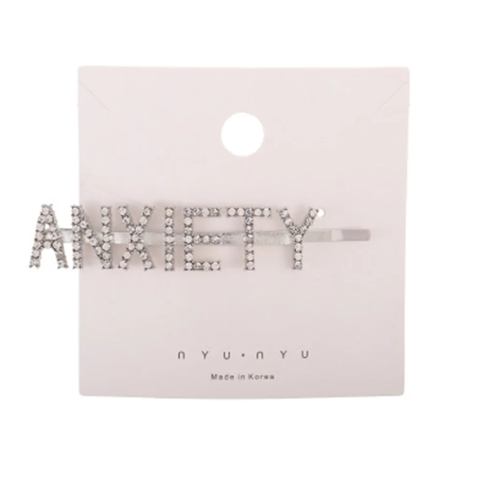 

NEW Fashion Alloy Diamond Hairpin Hair Clip Rhinestones Word Letters Hair Clips Women Styling Tool elegant Hairgrip Accessories