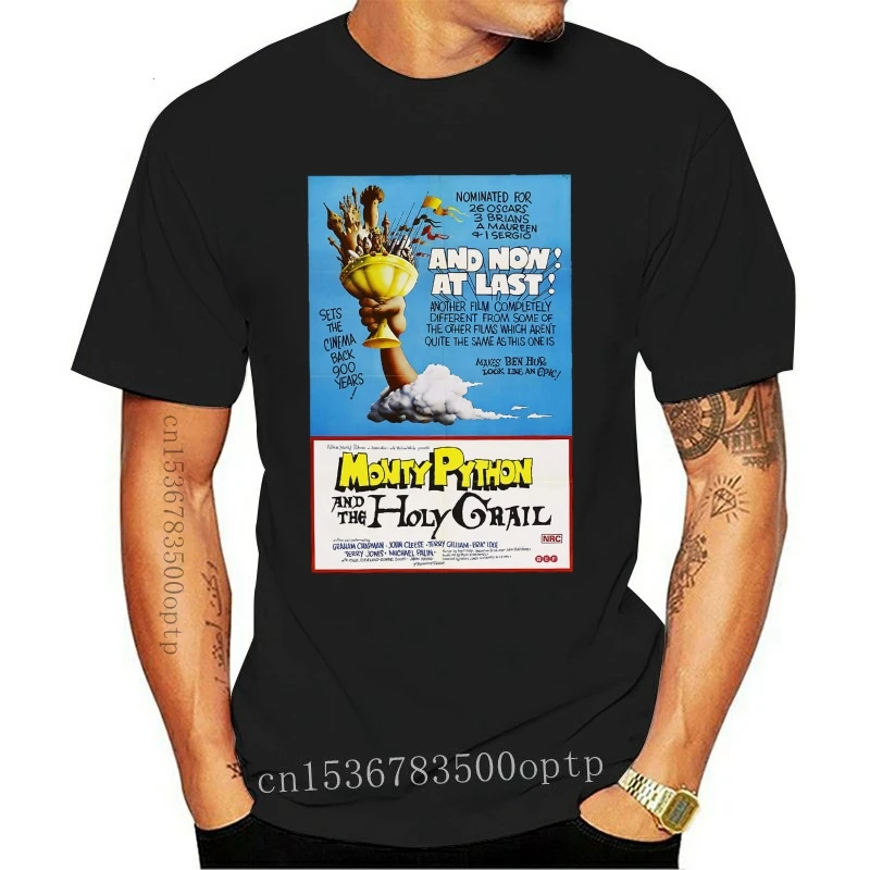 

Новый Винтажный постер Monty Python The Holy Grail 80, Мужская футболка размером от S до 4Xl