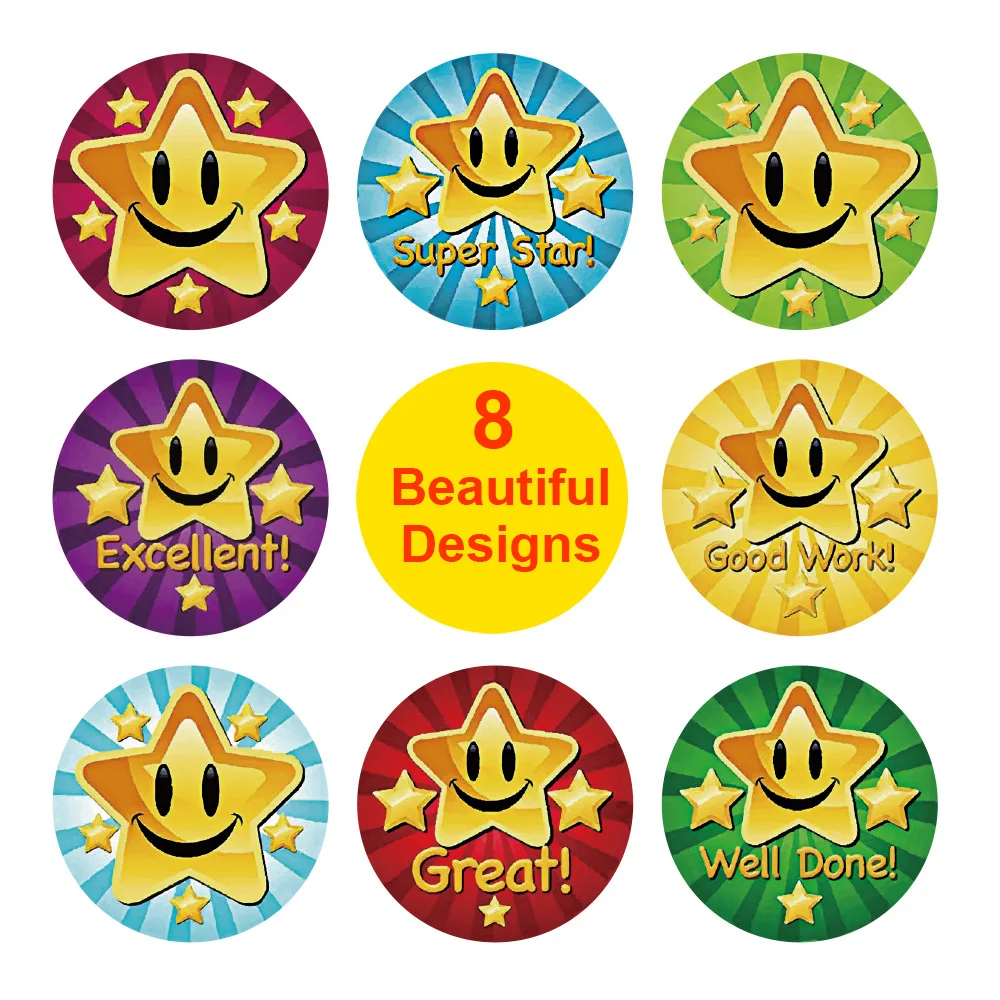 

500pcs/Roll Creative Star Series Children Learning Reward Stationery Sticker Fashion Office School Decoration Seal Stickers