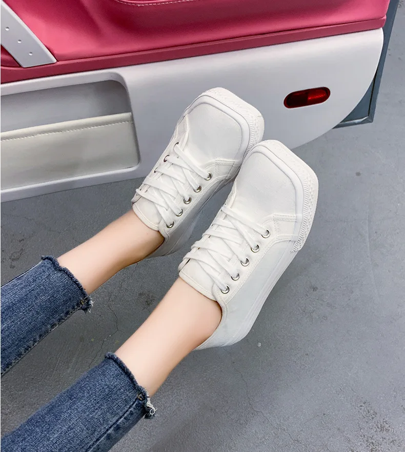

Trendy canvas shoes women summer new trendy square head lace casual cloth shoes women women shoes sneakers canvas shoes women