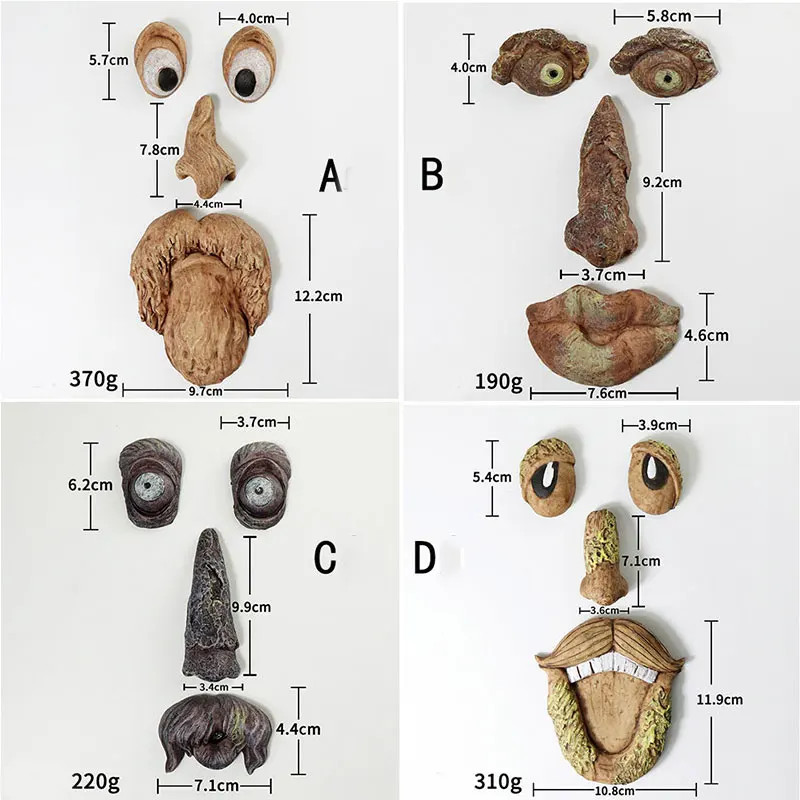 

Funny Creative Props Tree Monster Five Senses Ornaments Easter Ornaments Resin Household Bark Ghost Face Facial Ornaments
