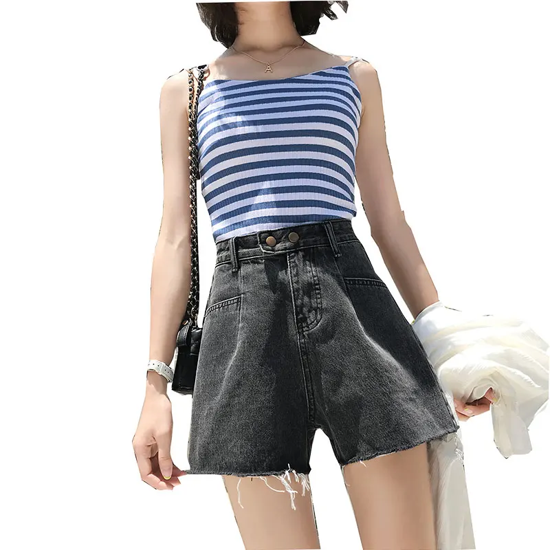 

Super Popular CEC Straight Denim Shorts Women's Summer Loose Slimming and All-Matching High Waist Xuan Ya Wide Leg Hot Pants A-