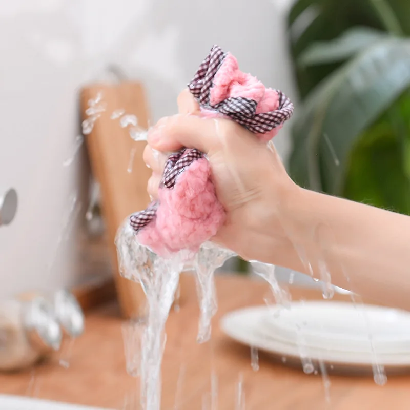 Простая но элегантная утолщенная с рисунком ананаса ткань для мытья посуды в