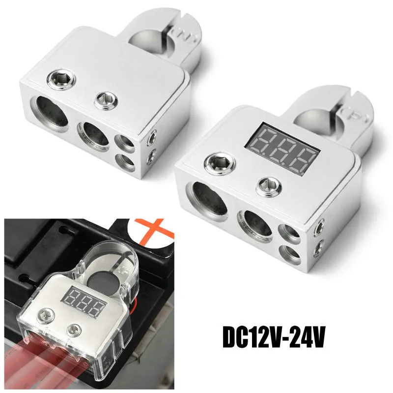 

Car Battery Terminal Connectors Versatility DC12V-24V AWG Positive Negative Battery Clamp Car Audio Modification Battery Head
