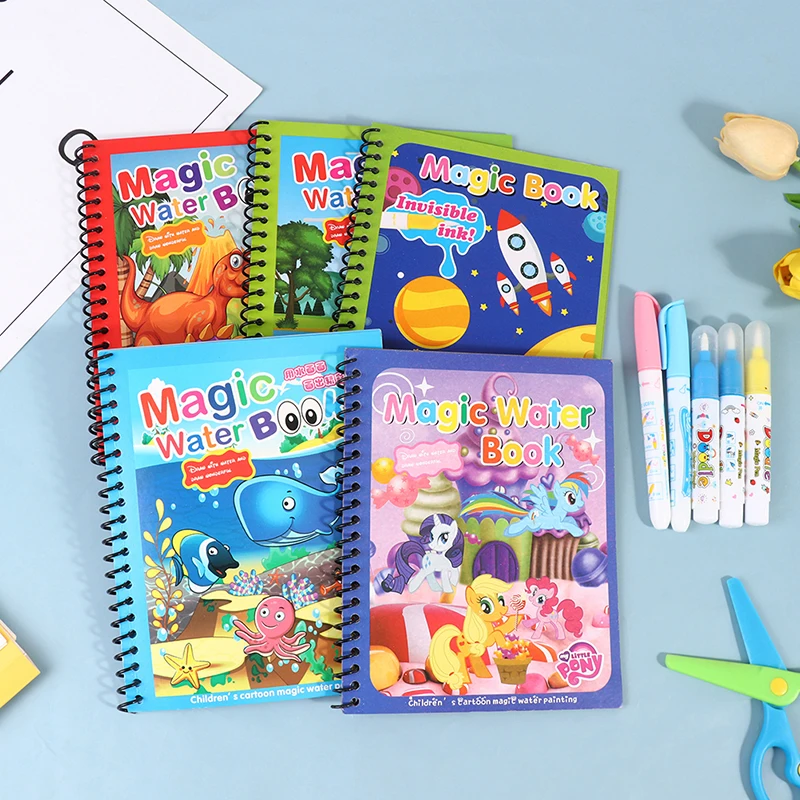 

Kids Toys Drawing Set Reusable Magic Water Book Board Colorling Sensory Education For Animal Child Toys