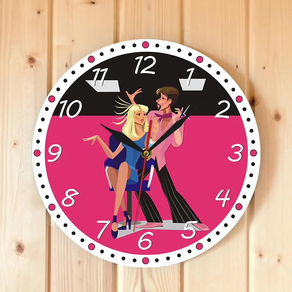 Парикмахерская Салон красоты персонализированные печатные настенные часы