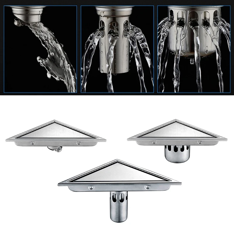 

Hidden Type Triangle Tile Insert Floor Waste Grates Shower Drain Stainless Steel K9FA