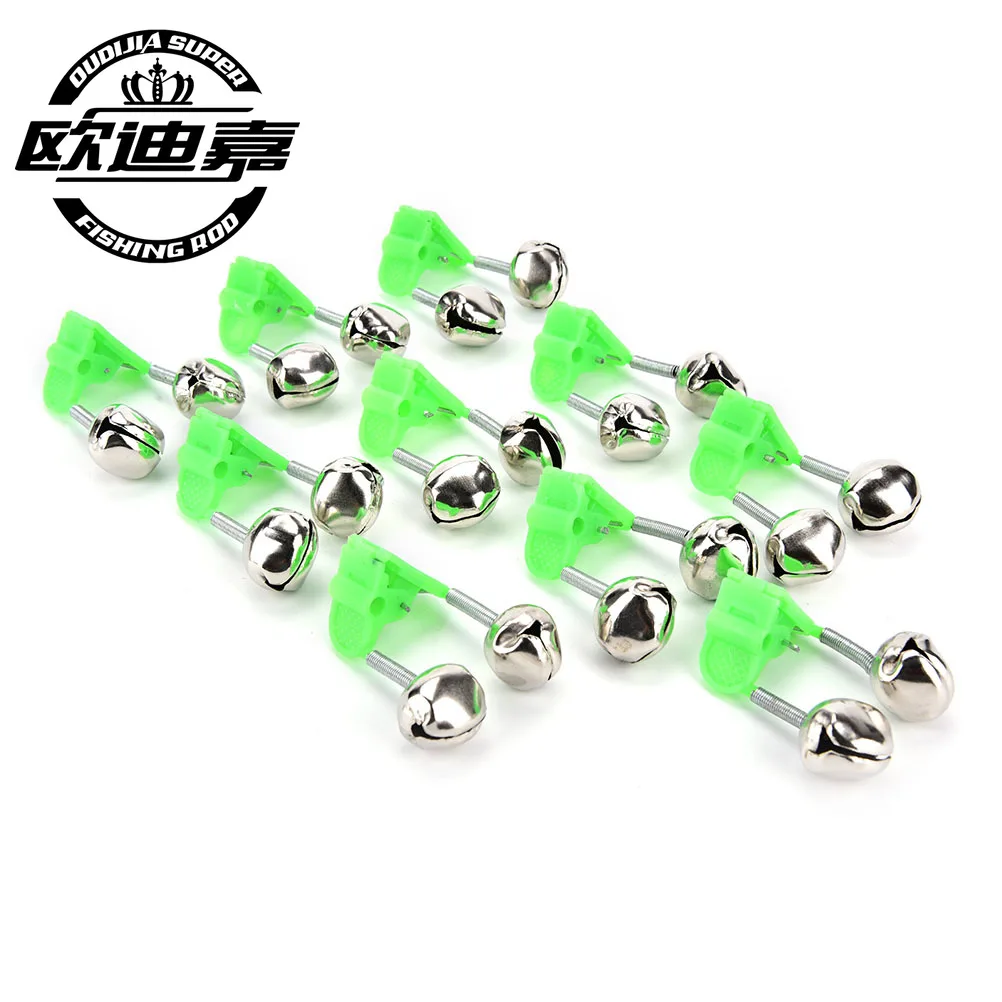 10pcs Bite Alarms Fishing Rod Bells Accessory Clamp Tip Clip Ring Green ABS Outdoor Metal | Спорт и развлечения