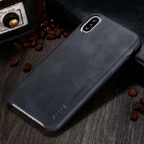 black phone case Для iPhone XS Max 6,5 iP XS 5,8 чехол для телефона горячая Распродажа X-Level роскошный винтажный кожаный тонкий чехол для iPhone X 5,8 XR 6,1 чехол Capa - Цвет: black phone case