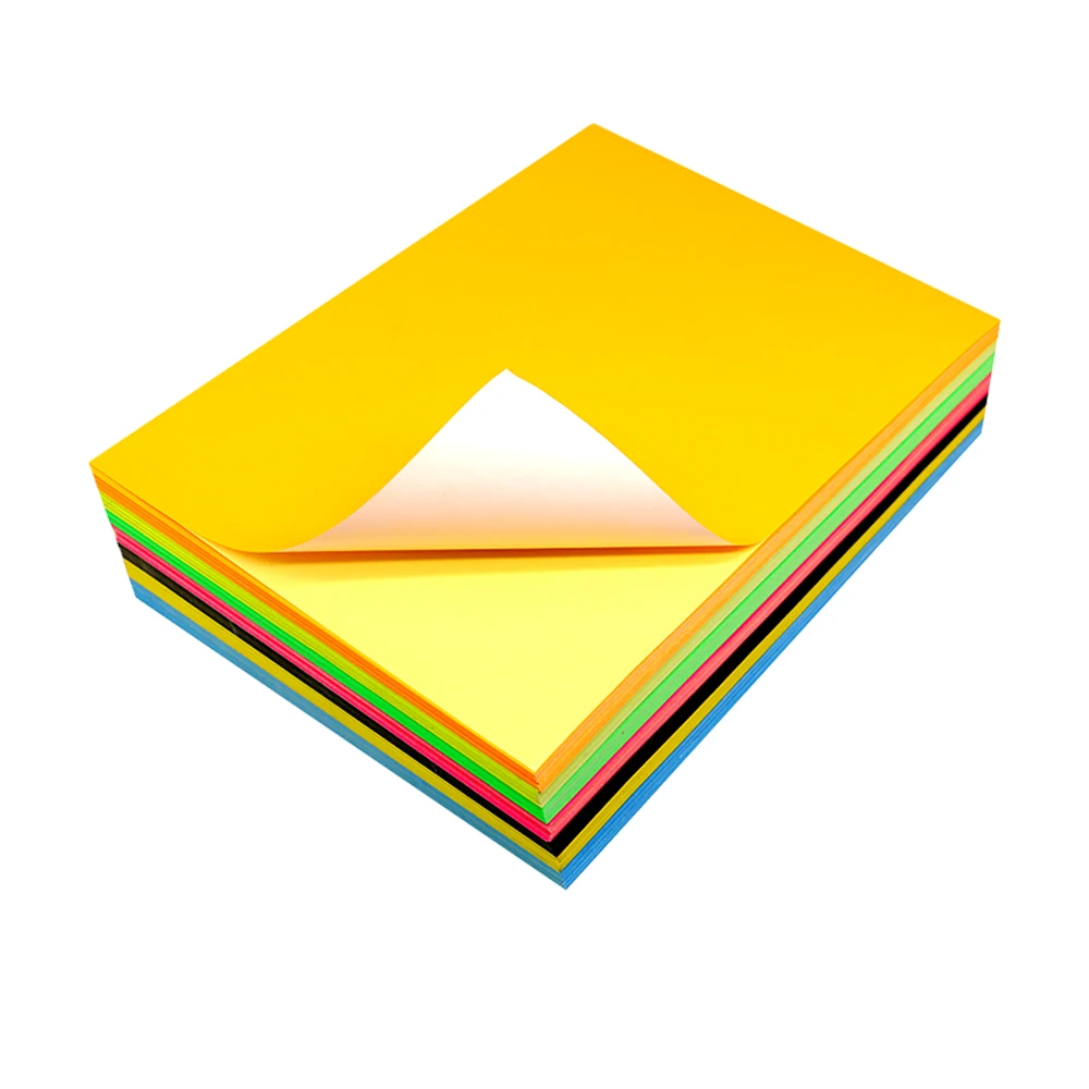Цветная бумага А4, самоклеящаяся бумага для принтера, записываемые наклейки А4 от AliExpress WW