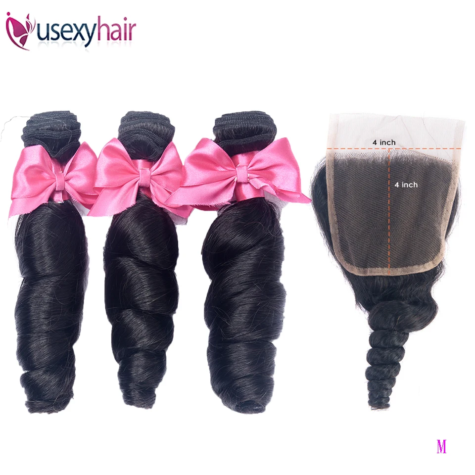 Бразильские вплетаемые пряди волос с закрытием Remy человеческие волосы 3