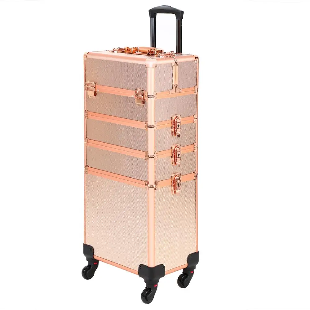 

Yonntech 4 in 1 Trolley Make Up Case Hairdressing Vanity Beauty Cosmetic Box