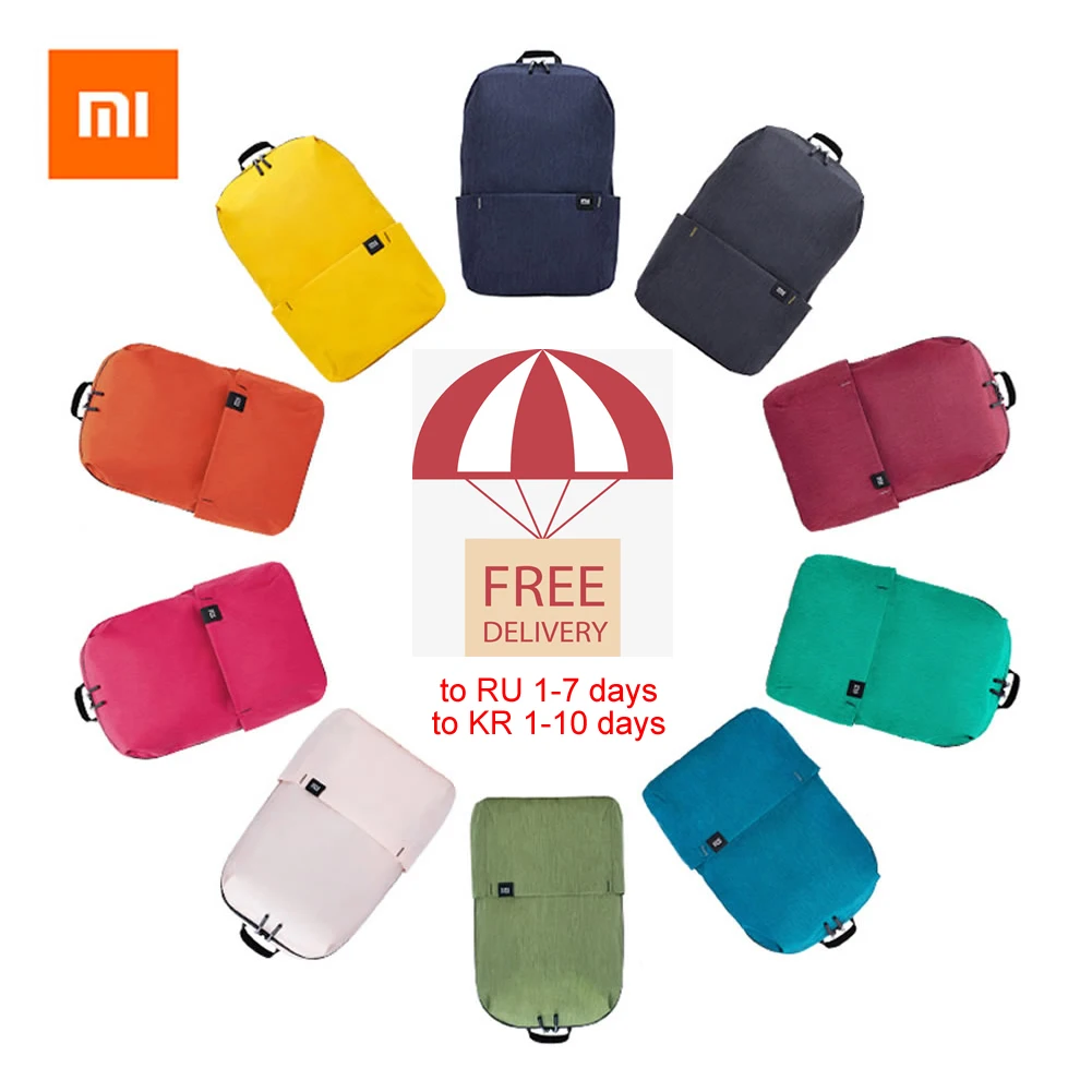 Оригинальный рюкзак Xiaomi Mi маленький яркий тонкий для мужчин женщин простой