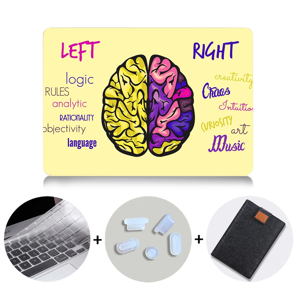 Чехол MTT Brain для Macbook Air Pro retina 11, 12, 13, 15 дюймов с сенсорной панелью, Жесткий Чехол 13,3 '', чехол для ноутбука+ чехол для клавиатуры - Цвет: MB12