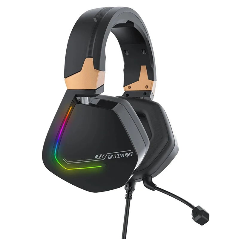 BlitzWolf BW-GH2 Gaming Headphones USB Wired 7.1 Channel 53mm Driver RGB Gamer Headset with Mic for Computer PS3/4 Head Set | Электроника