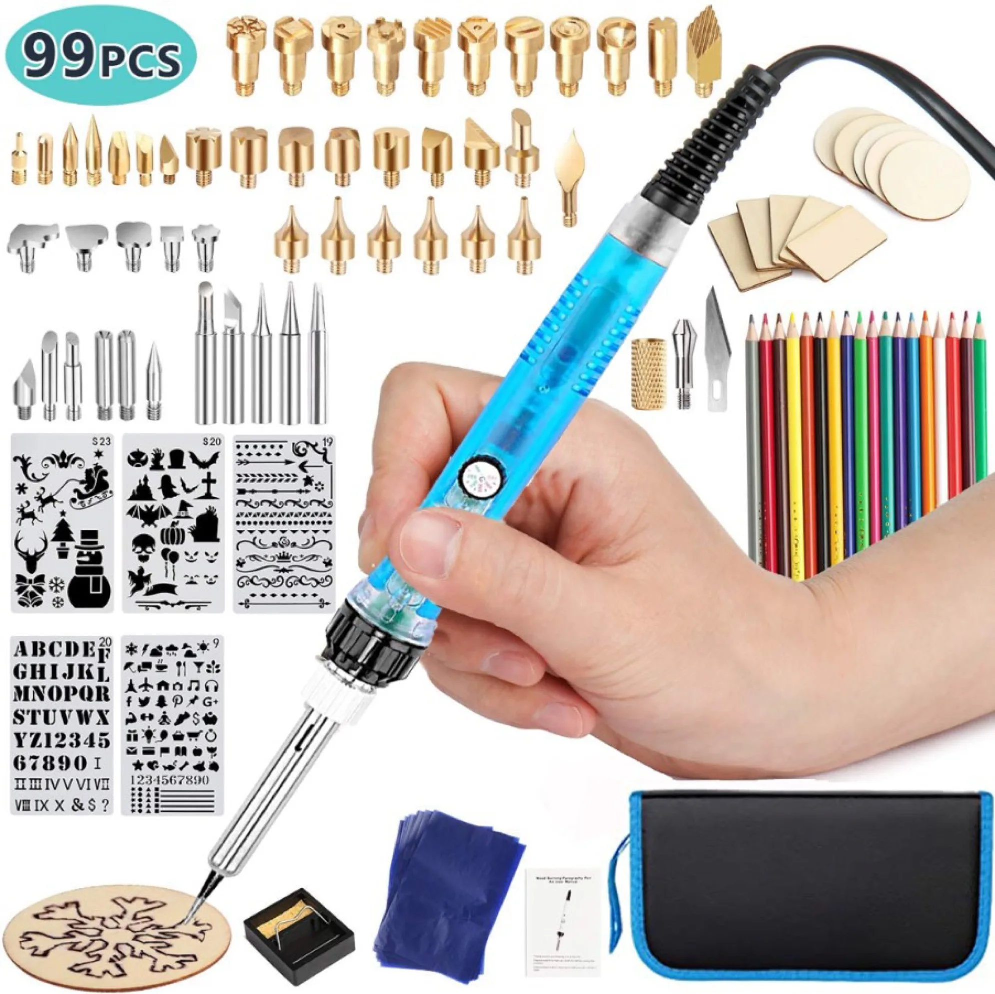 DIY 99Pcs wood burning kit heat transfer gourd engraving too