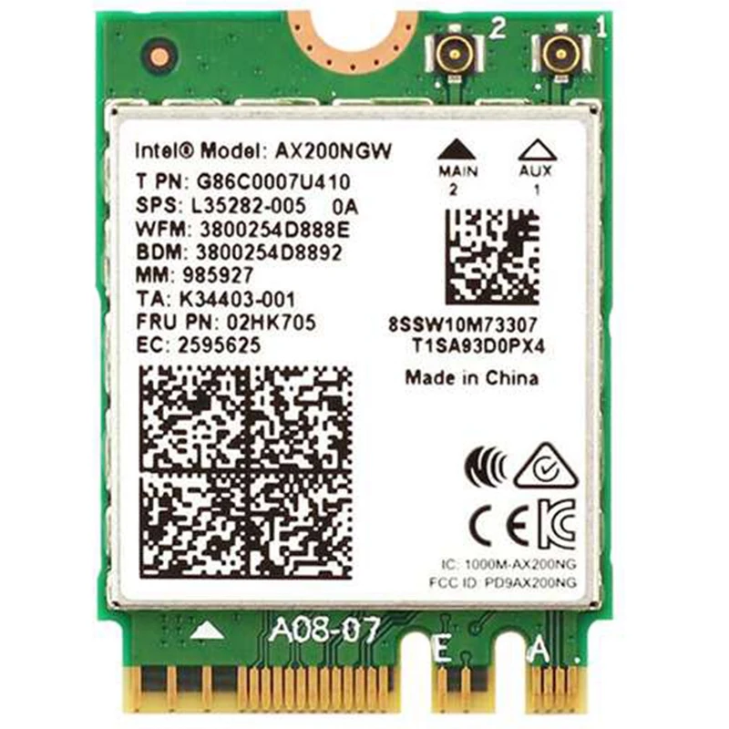 2400 Мбит/с двухдиапазонный Wifi 6 беспроводной Wi-Fi адаптер для карты AX200NGW NGFF M.2 802.11Ax с