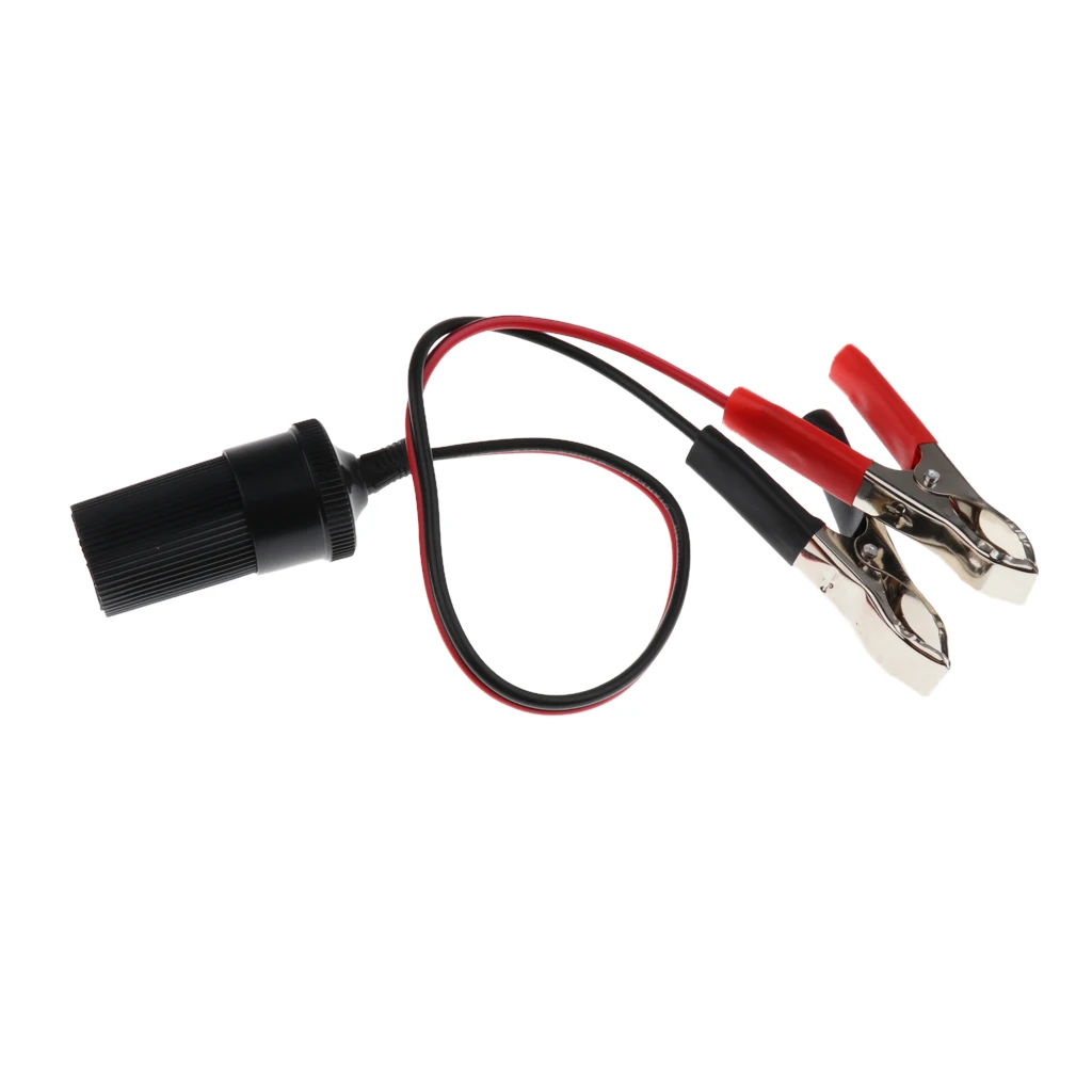 

30A 12V Socket Adapter With 2 Alligator Clips Battery Connector
