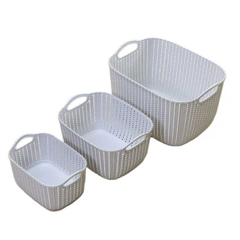 

Hollow Storage Baskets for Home Plastic Baskets With Lids Children Toy Storage Baskets Organizer Box Bathroom Rack Basket