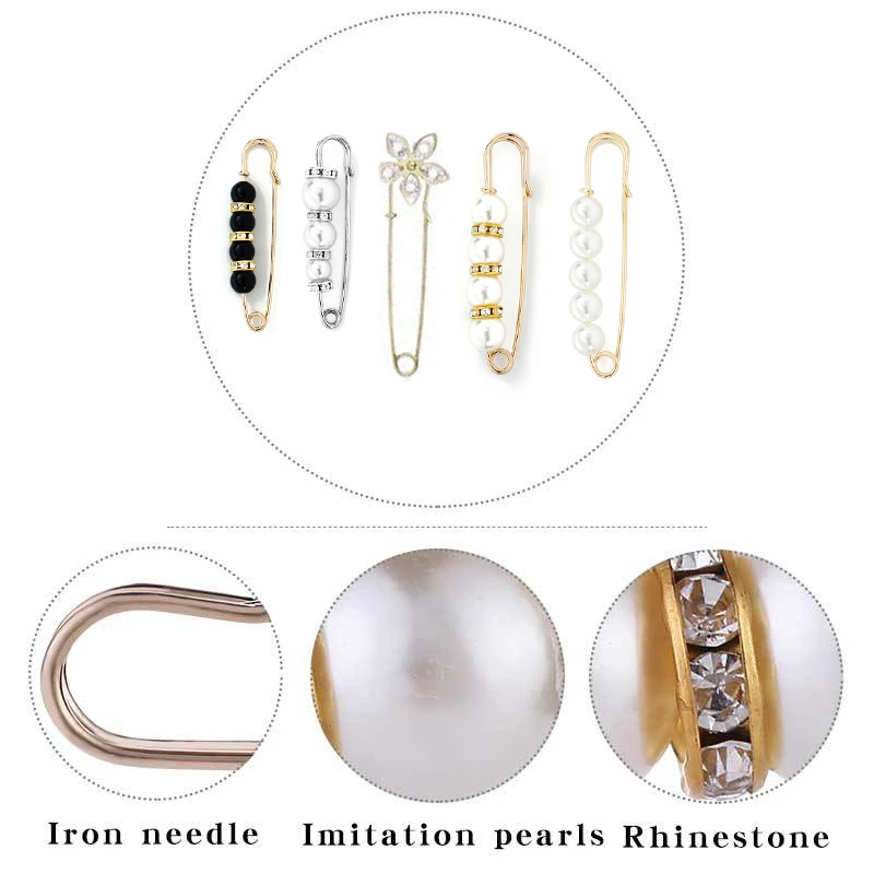 Brooch Set Big Beads Fashion Clothing Brooches For Women Pearl Lapel Pin Sweater Dress Pins Badge Buckle Accessories Gift |