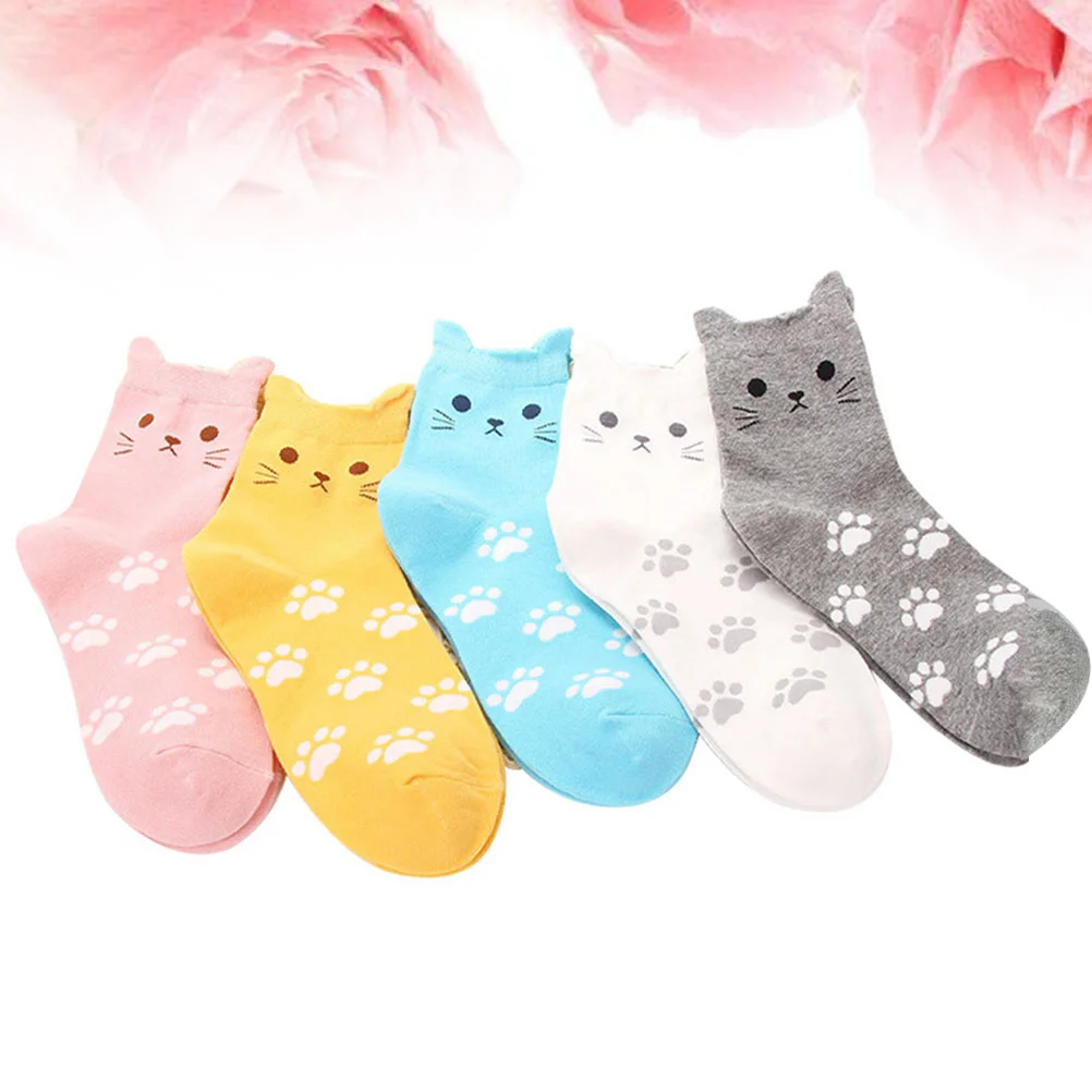 5 пар женские забавные носки хлопковые с кошками и животными новинка забавный