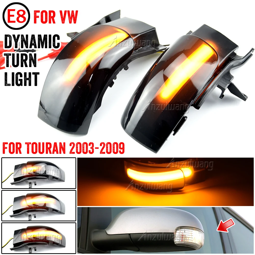 

Dynamic Blinker For VW Touran 1T1 1T2 2003 2004 2005 2006 2007 2008 2009 LED Turn Signal Light Side Lamp Rear Mirror Indicator