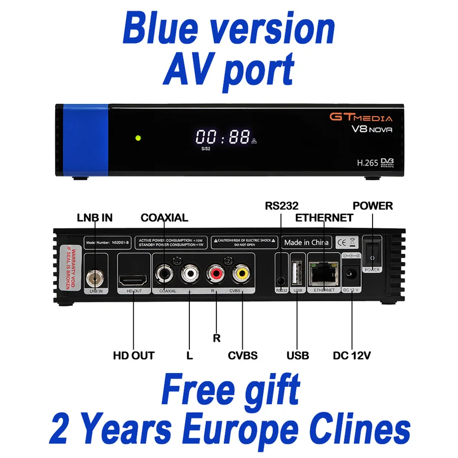 V8 nova Blue DVB-S2 FTA Gtmedia V8 nova спутниковый ТВ приемник встроенный wifi Freesat V8 приемник с бесплатной Европой Cline H.265 gt медиа v8 nova - Цвет: V8 nova Blue