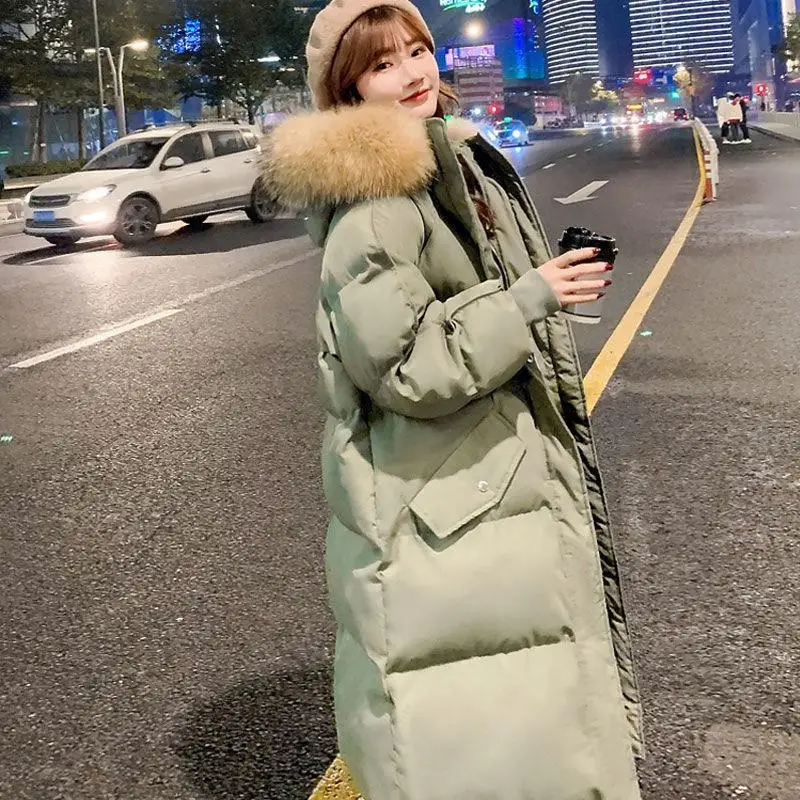 

Winter Jacket Women Hooded New Parkas Warm Thick Down Cotton Coat Female Padded High Street Loose Student Overcoats Solid Q3213