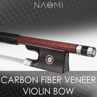 naomi luxurious 44 violin bow carbon fiber stick pernambuco veneer bow ebony frog w paris eye inlay well balanced