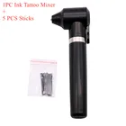 Электрический смеситель черных пигментных чернил для татуировок, мешалка для татуировок с 5 палочками, машинное оборудование, принадлежности для искусства, аксессуары для татуировок, 1 комплект