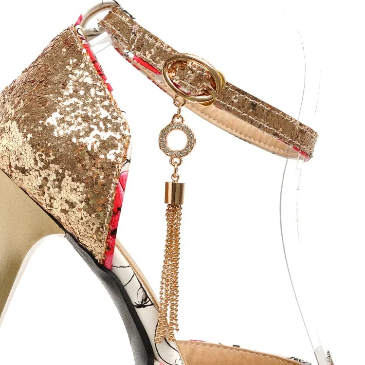 Сандалии женские на высоком каблуке босоножки с принтом рыбы водонепроницаемые