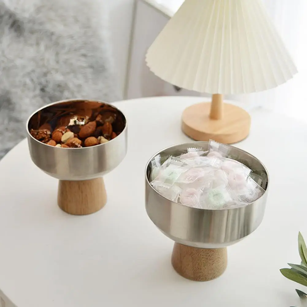 

Lightweight Storage Plate Easy Clean Stainless Steel Anti-slip Smooth Nut Food Plate for Home